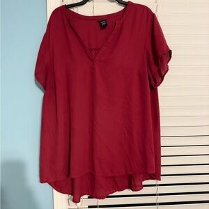 Torrid Women's Cranberry V-Neck Top